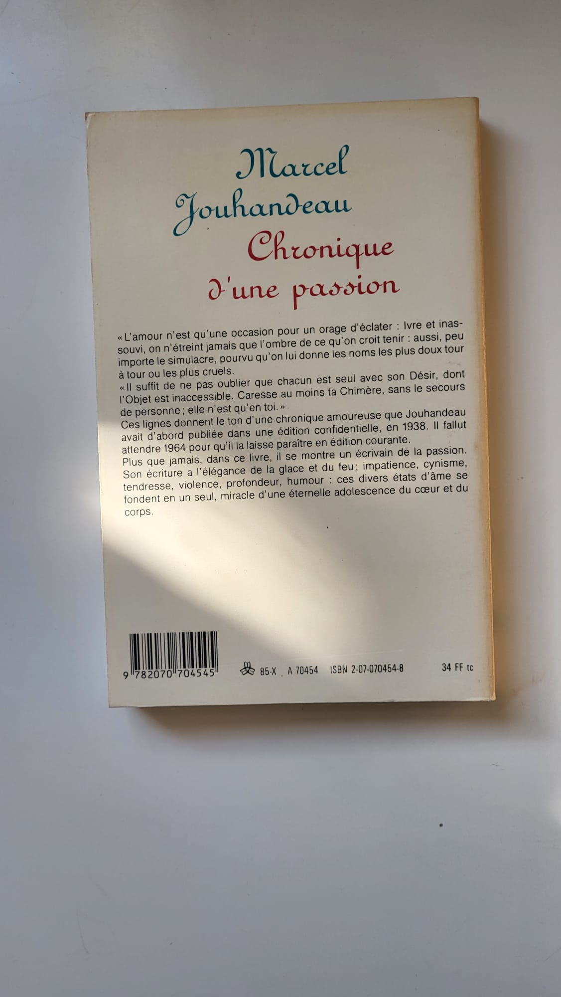 Chronique d'une passion