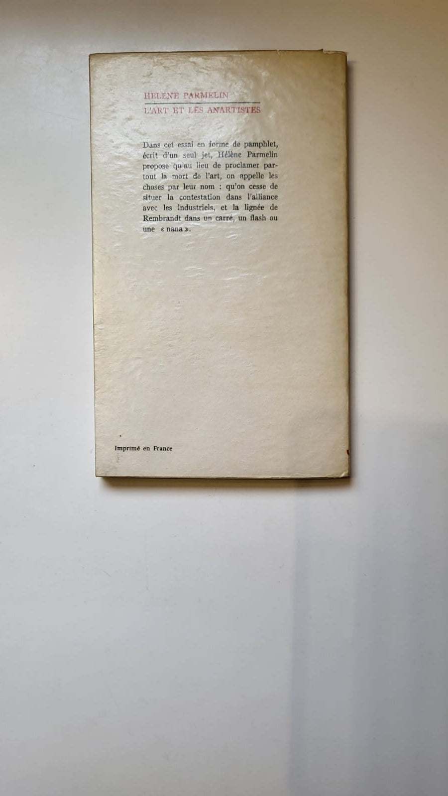 l'art et les anartistes