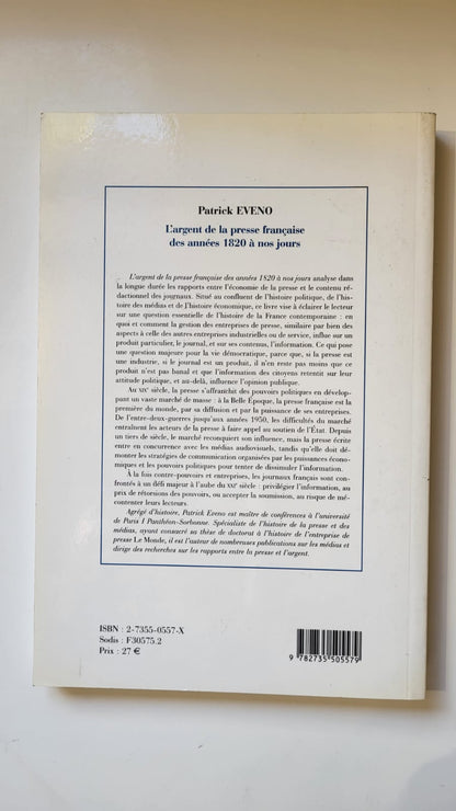 l'argent de la presse francaise des années 1820 à nos jours