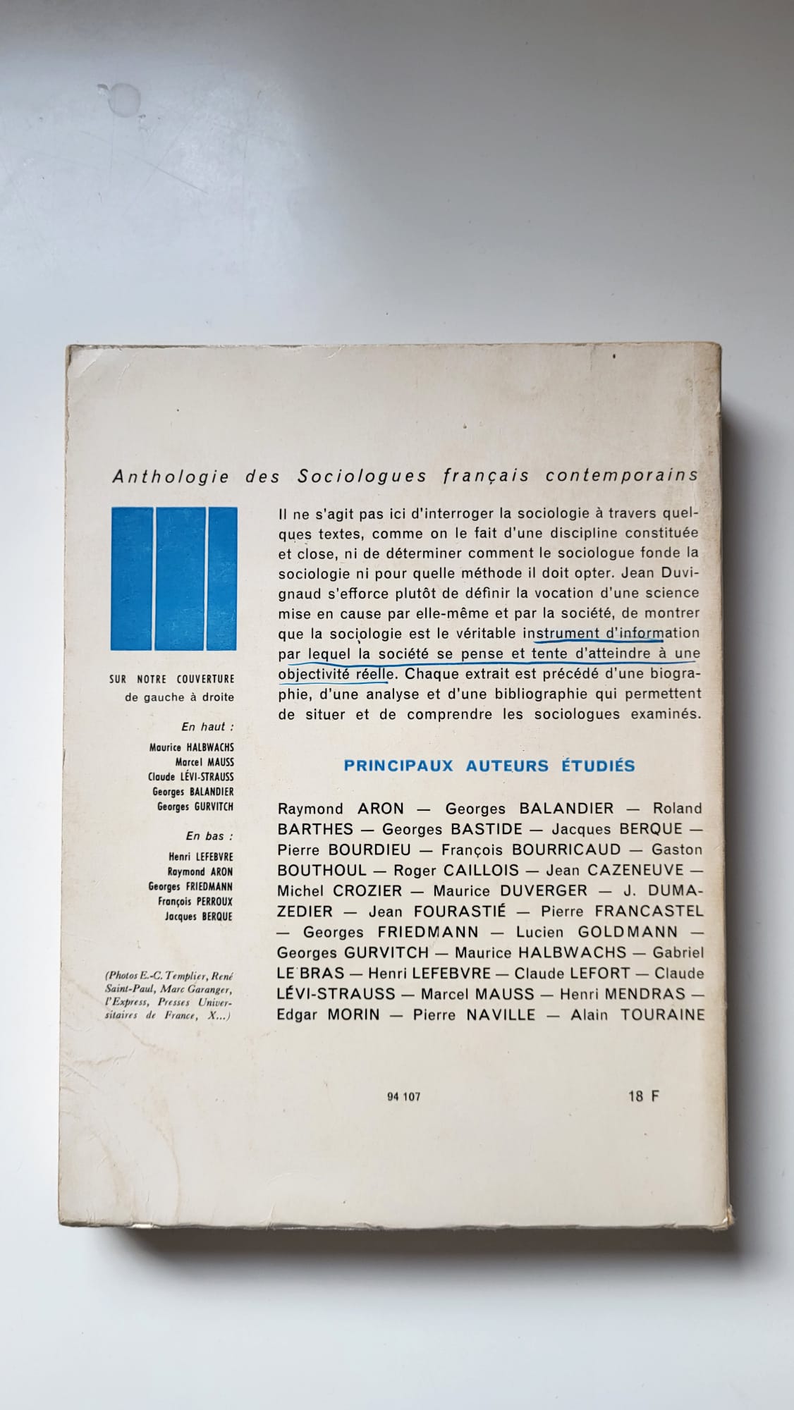 anthologie des sociologues francais contemporains