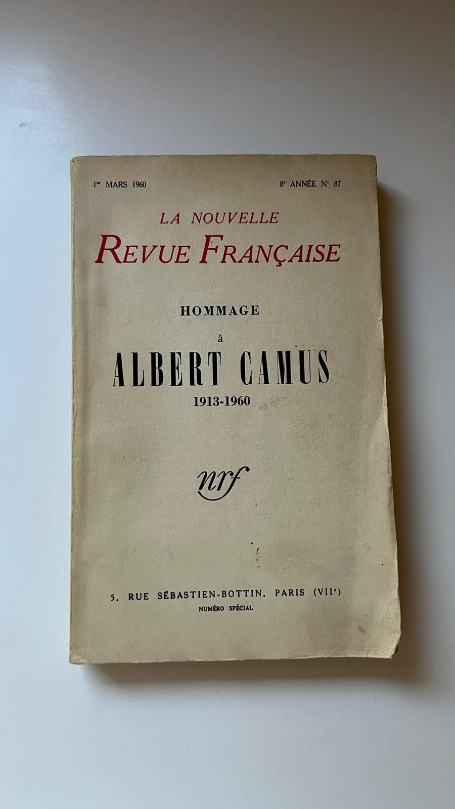 Hommage à Albert Camus - La Nouvelle Revue Française